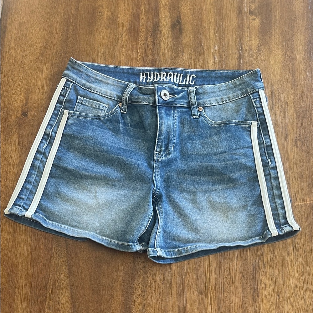 Hydraulic Women's Denim Shorts with White Accents